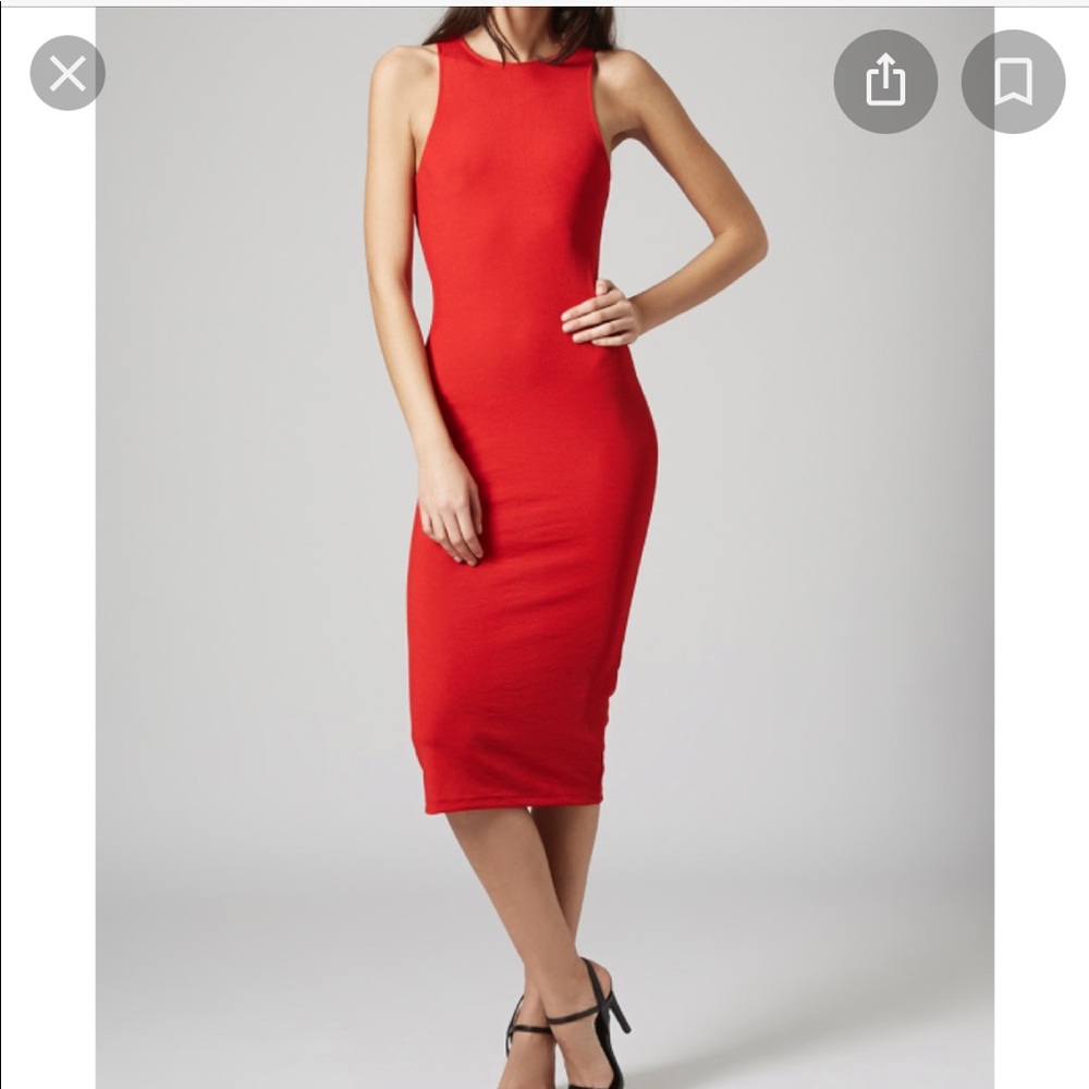 TopShop Red Midi Dress / Holiday Dress!